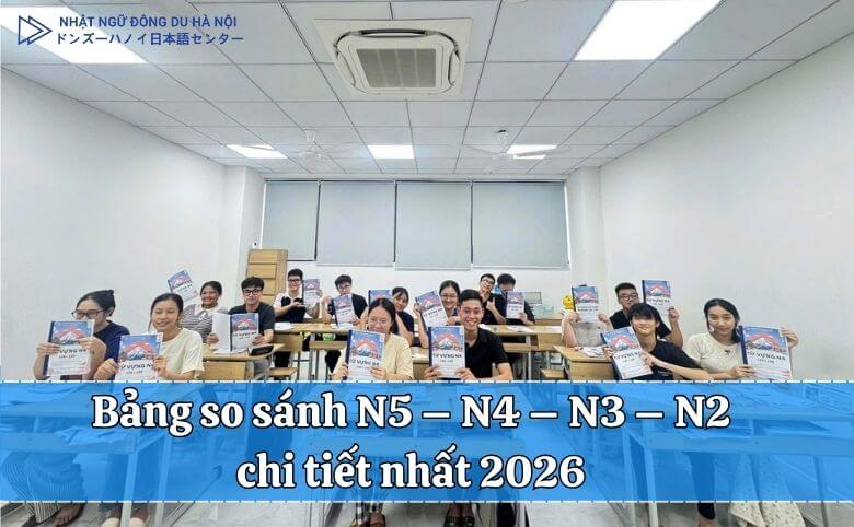 Bảng so sánh n5 – n4 – n3 – n2