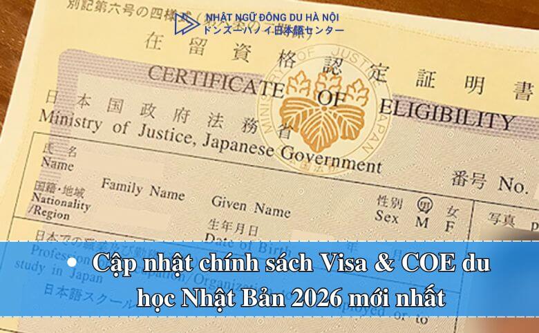 Chính sách Visa du học Nhật Bản 2026